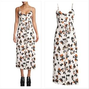 DEREK LAM Womens Button Camisole Dress White Black Orange Black Size 16